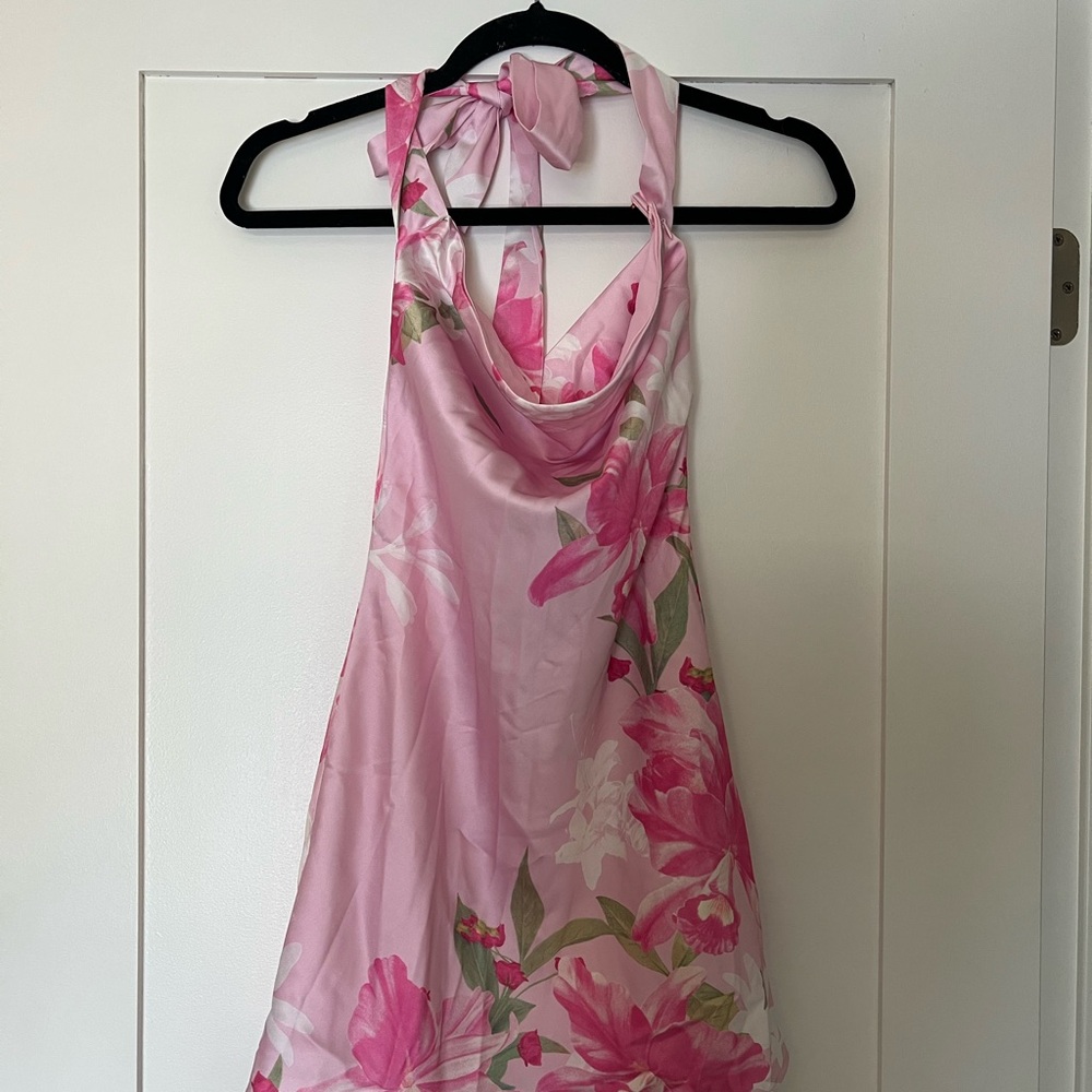 Beginning Boutique Pink Floral Mini Dress
